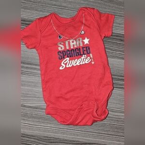 Celebrate Patriotic 3-6m Baby Girls Festive 4th July Patriotic Onesie Bodysuit